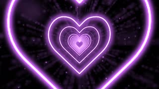 210. Heart Tunnel💜Heart Background Neon Heart Background Video Wallpaper Heart