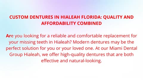 Miami Dental Group - Custom Dentures in Hialeah, FL