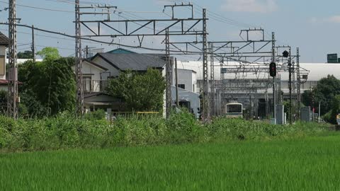 Odakyu trains in action outside of Atsugi
