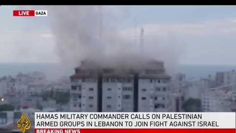 Israel strikesPalestine tower during live Aljazeera report |AJ #short