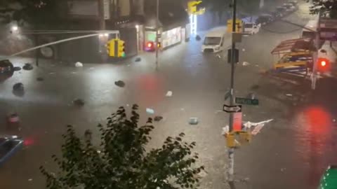 Knickerbocker Avenue in Brooklyn New York City flooding 9-1-2021