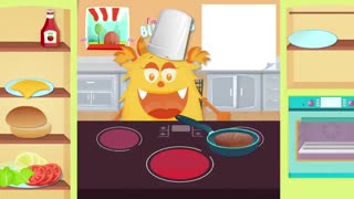 Cooking for children - Learn to cook a healthy hamburger with Cooking Land Smile and Learn - English