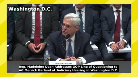 Madeleine Dean took a moment to discuss the line of questioning posed by GOP to AG garland