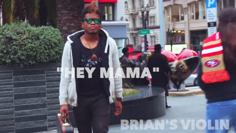 Electric violin remix of "Hey Mama" music video