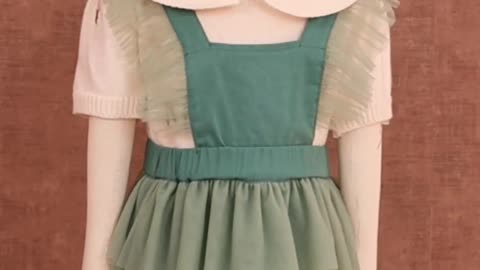 girls green baby romper dresses with tulle toddler kids clothing set