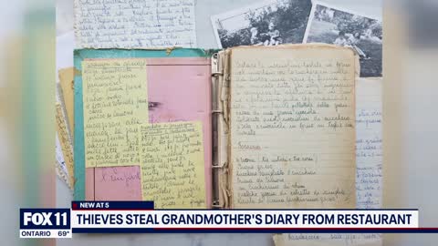 Thieves steal grandmother's diary from restaurant in Culver City