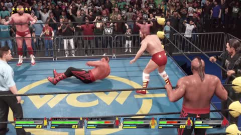 wwe2k22 match up 6 man Tag, three of the four horsemen vs LOD