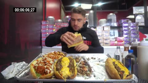 IMPOSSIBLE 13LB CHEESESTEAK CHALLENGE | With Spicy Chicken & Gyro's | NYC Street Food