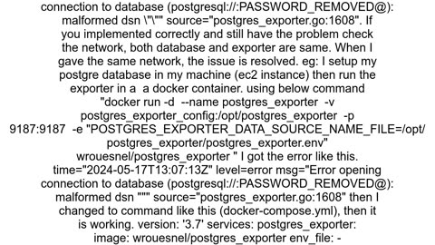 Can39t connect postgres_exporter to postgresql database