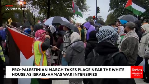 Pro-Palestinian Protesters Hold March Near White House As Israel-Hamas War Intensifies