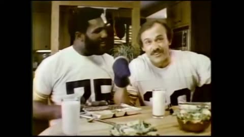 Swanson's Hungry Man Dinner W/ Joe Greene & Rocky Bleier - TV Commercial- 1980's