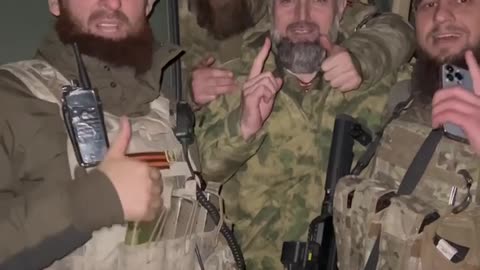 Video of Chechen Fighters of the Russian National Guard going to the Kyiv/Kiev direction before