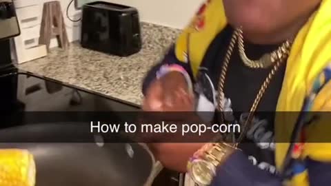 Making her pop corn