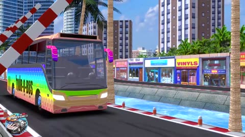 Wheels On The Bus on Beach Nursery Rhymes For Kids By Speedies