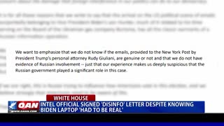 Intel official signed 'disinfo' letter despite knowing Biden laptop "had to be real"