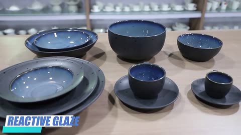 Reactive glaze dinnerware stoneware table ceramic dinner set