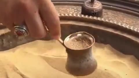 Free Stock Video For Everyone No Money - Turkish Coffee On Hot Sand