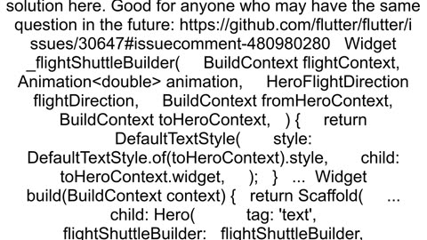 Text loses style during hero animation in Flutter