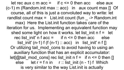 What is wrong with this code for creating lists in OCaml