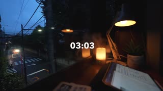 3-HOUR STUDY WITH ME calm lofi A Rainy Evening in Tokyo with countdown alarm