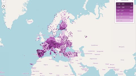 Europe and Africa Radioactivity Monitoring Statistical nSv/h 2023-02-05 to 2023-03-12.