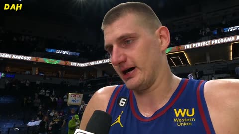 Nikola Jokic grateful for teammates after remarkable triple double performance. post game interview
