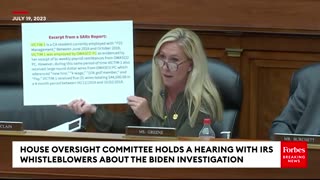 Marjorie Taylor Greene Showcases Explicit Hunter Biden Laptop Photos At IRS Whistleblower Hearing