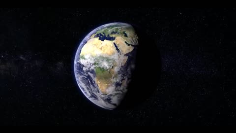 Earth rotating in the space