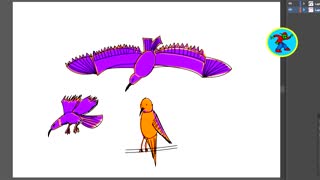 How to draw a bird(purple bird)