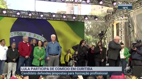 Comício de Lula em Curitiba é chamado de "redenção" | SBT Brasil (17/09/22)