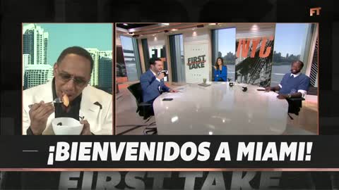 Stephen A. is loving Miami already 😏 | First Take