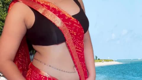 Desi girl in sari #Hot girl #girl in sari #Hot Desi girl #red sari