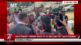 Jon Stewart Throws Hissy Fit At Military Vet Jack Posebiec