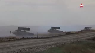 TOS-1A "Solntsepyok" Heavy Flamethrower System at work. Terrible and Awesome.