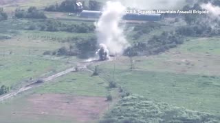 Ukrainian drone shows strike on Russian tanks