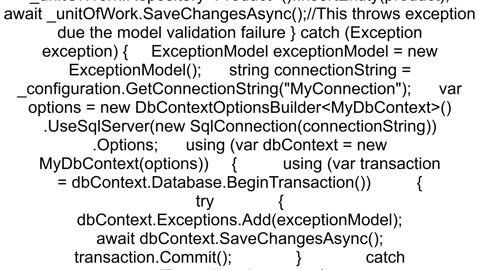 Log DbContextSaveChanges Exception to the database in Entity FrameworkEntity Framework Core