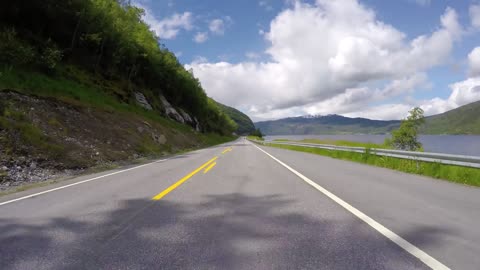 driving a car on a road in norway