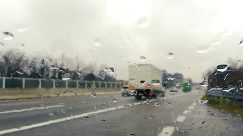 Car tour in the rain