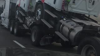 Truck riding a truck