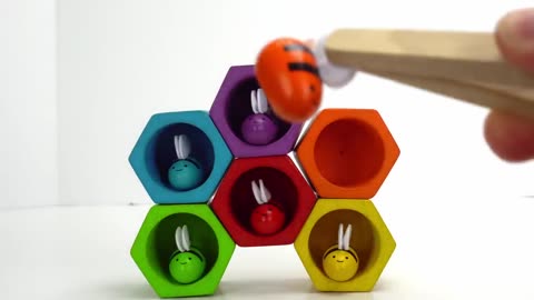 Teach Toddlers Colors and Counting with Toy Bees and Beehive!