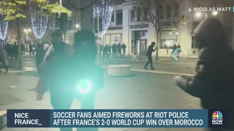 Soccer Fans Clash With Riot Police In Nice, France
