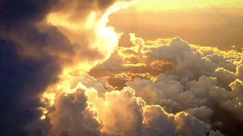 Sunrise on Burning Cloud Aircraft Beautiful Cloud Video Material # Sky # Sunrise