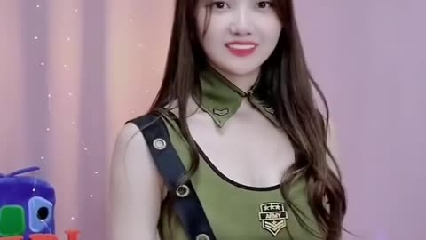 Girl is army dress