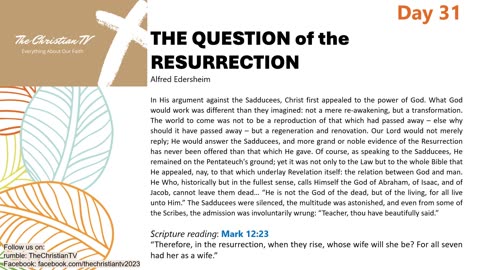 #031 Daily Devotions I The Question of the Resurrection I TheChristianTV