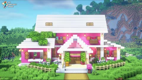 Minecraft - How to build a simple and newest pink house
