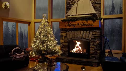 Heavy Rain and Thunder on Christmas Night - Rain Sounds for Sleeping 8 Hours