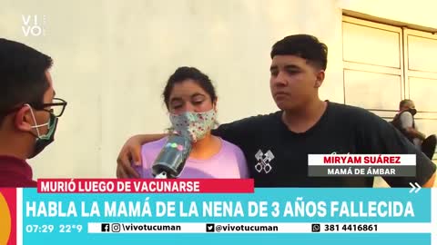 Ámbar Suárez a 3 Year Old Baby Girl Dies of Sinopharm