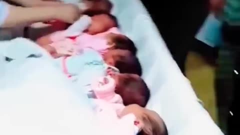 A 32 years old mother gave birth to 9 babies