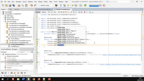 Conectando Java y MongoDB 10. Monitorear eventos de MongoDB