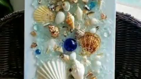 Pebble art/seashell craft/artistic home decoration with stylish craft ideas